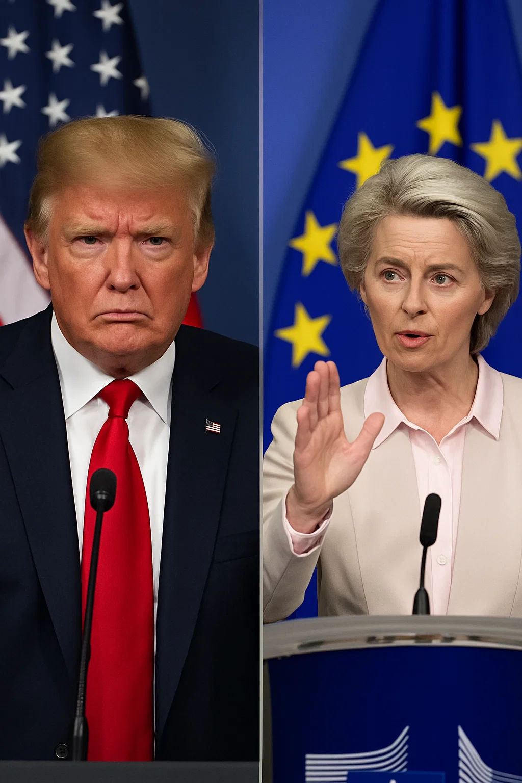 Donald Trump und Ursula von der Leyen – transatlantischer Zollstreit 2025
