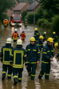 Feuerwehr und THW im Hochwassereinsatz – Symbolbild für Katastrophenschutz in Deutschland