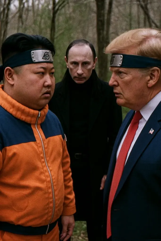Trump, Putin und Kim Jong Un als politische Rivalen auf Weltbühne