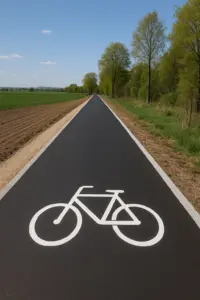 Neues Mandau-Radweg-Schild im Dreiländereck