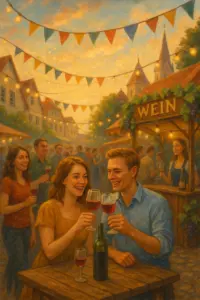 Besucher genießen Wein und Kultur beim Herbst- und Weinfest in Radebeul