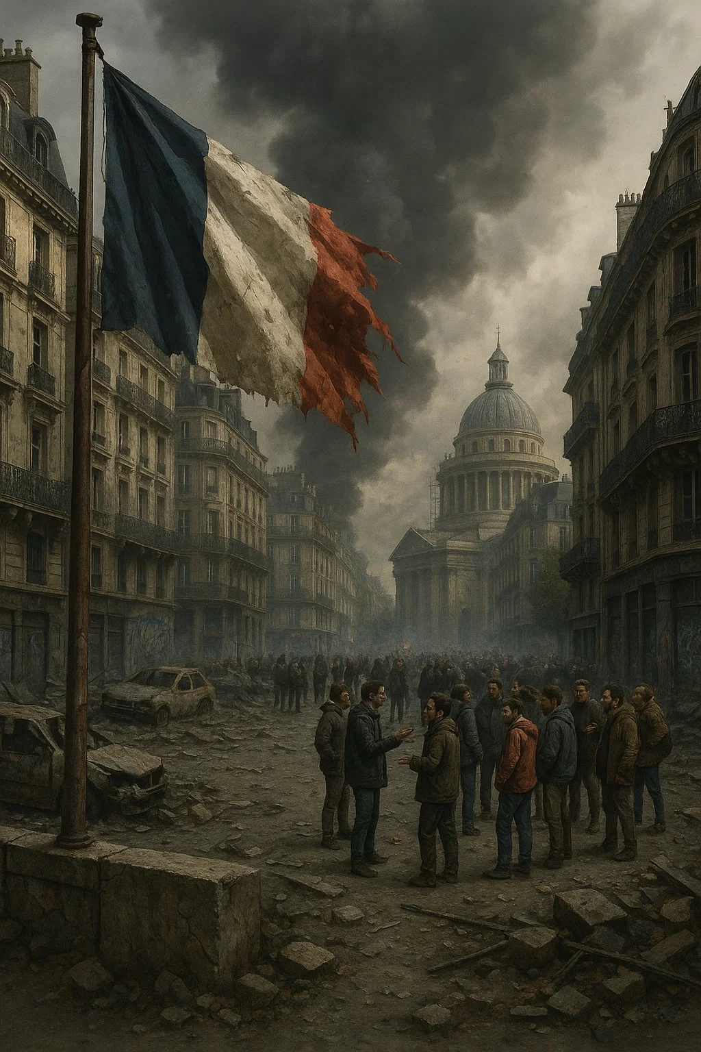 Demonstranten in Paris protestieren gegen Reformstau und hohe Verschuldung Frankreichs
