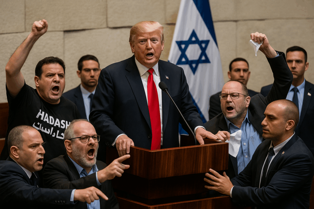 ⚡ „Das war sehr effizient“ – Tumulte während Trumps Rede, Sicherheitskräfte führen Politiker ab
