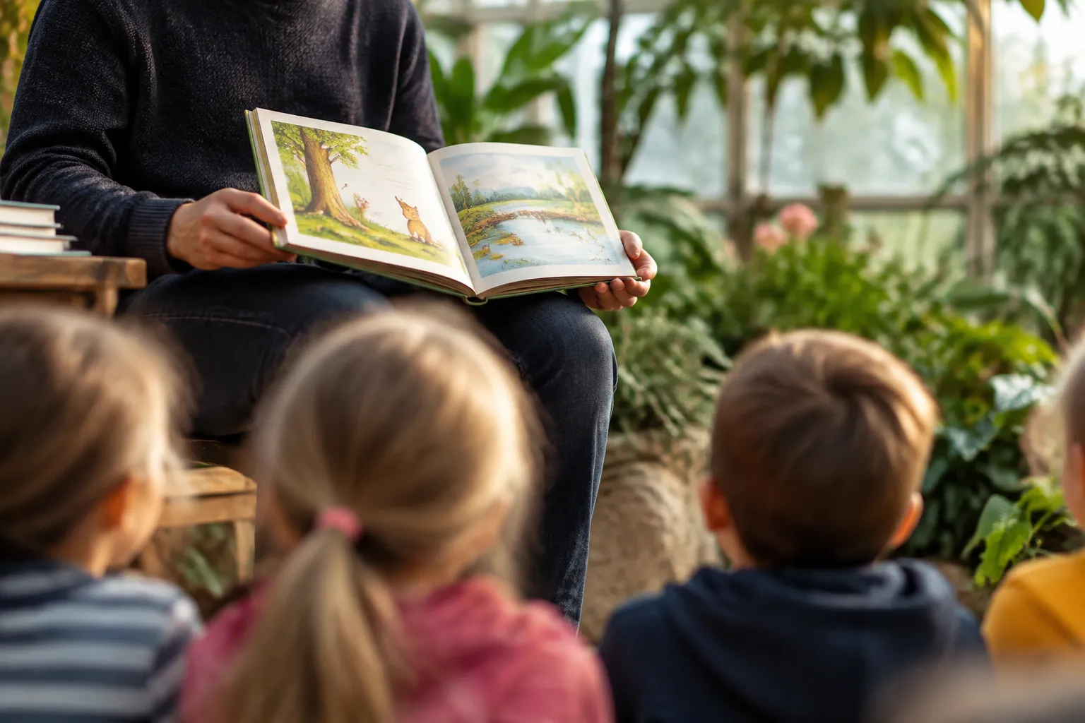 KI bearbeitet zum Beitrag „Kinderbuchautor Henry Förster liest im Exotenhaus Jonsdorf“
