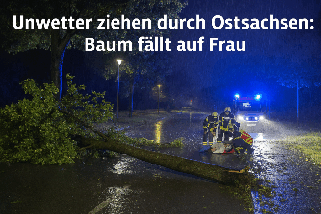 Unwetter in Ostsachsen: Baum fällt auf Frau – Schäden in mehreren Regionen