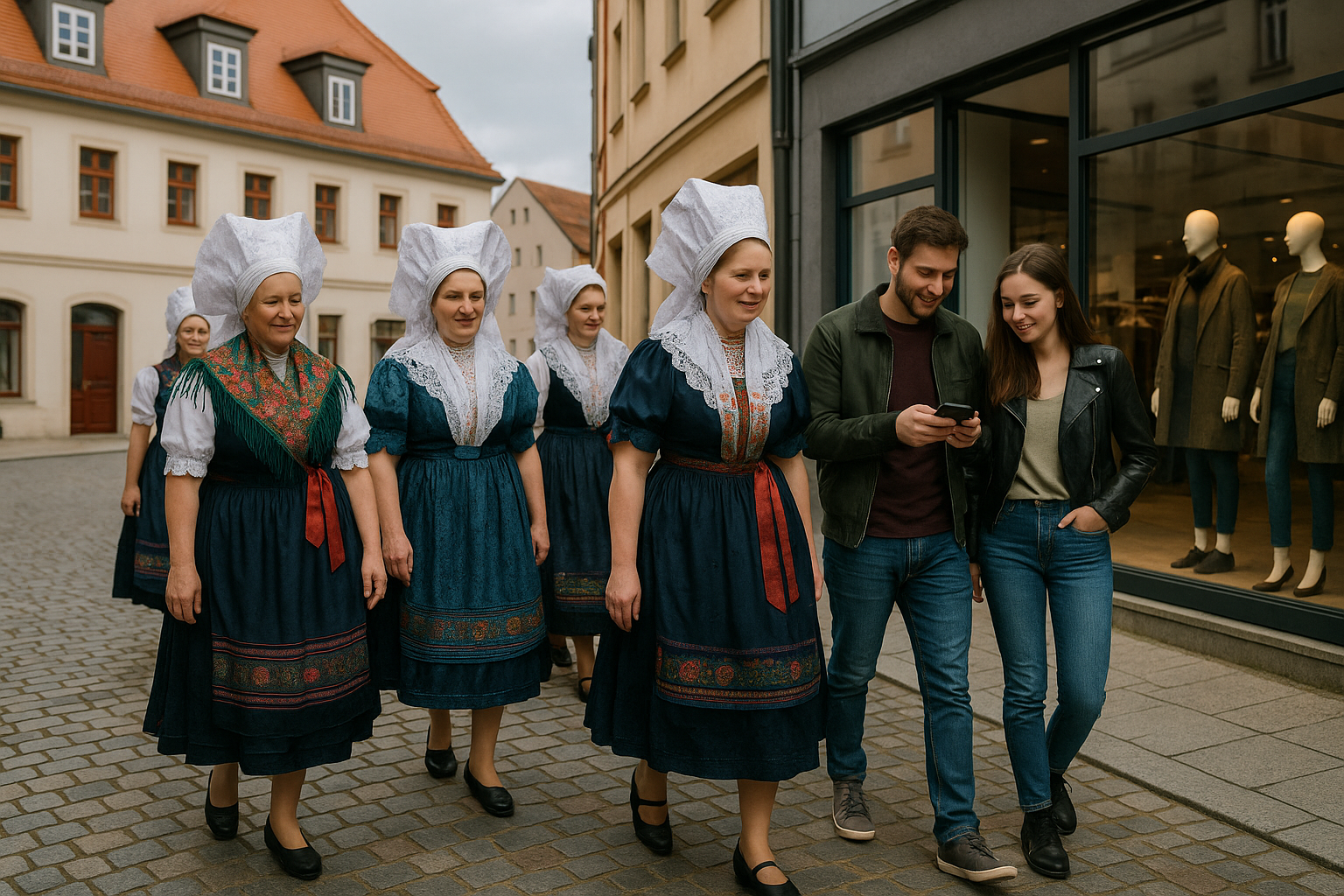 Sorbische Jugendliche in Tracht beim Fest in der Oberlausitz