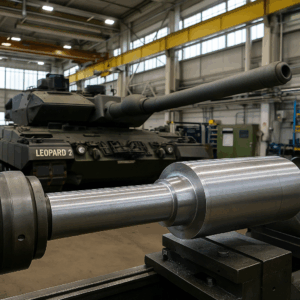 Fabrikhalle des Rüstungskonzerns KNDS in Görlitz. Produktionsanlagen für Leopard-2-Panzerteile, Sachsen profitiert von Rüstungsmilliarden und Investitionen in die Verteidigungsindustrie.