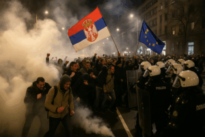Ausschreitungen in Belgrad – Massenproteste gegen Präsident Vučić