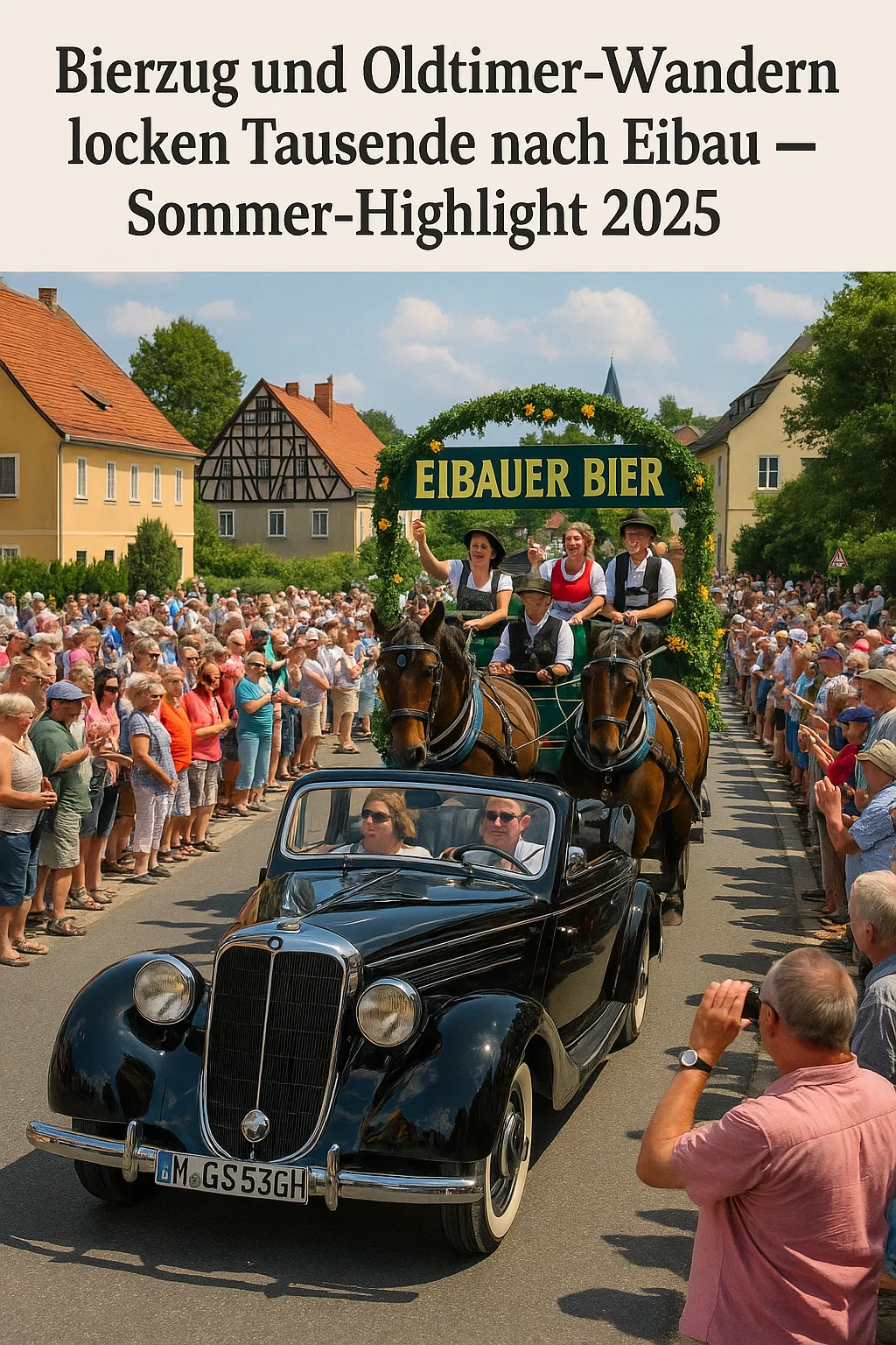 Oldtimer und Festwagen beim Bierzug Eibau 2025