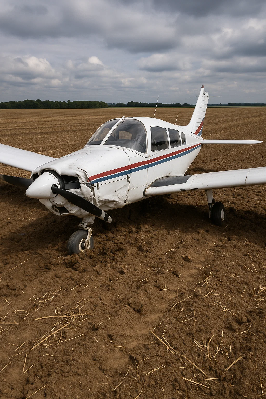 Kleinflugzeug nach Notlandung auf Feld bei Bautzen beschädigt