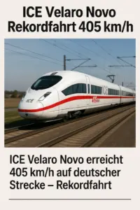 ICE Velaro Novo erreicht 405 km/h auf deutscher Strecke – Rekordfahrt