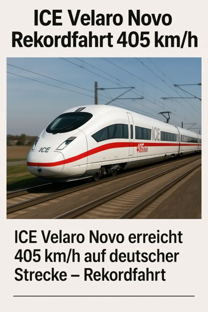 ICE Velaro Novo erreicht 405 km/h auf deutscher Strecke – Rekordfahrt