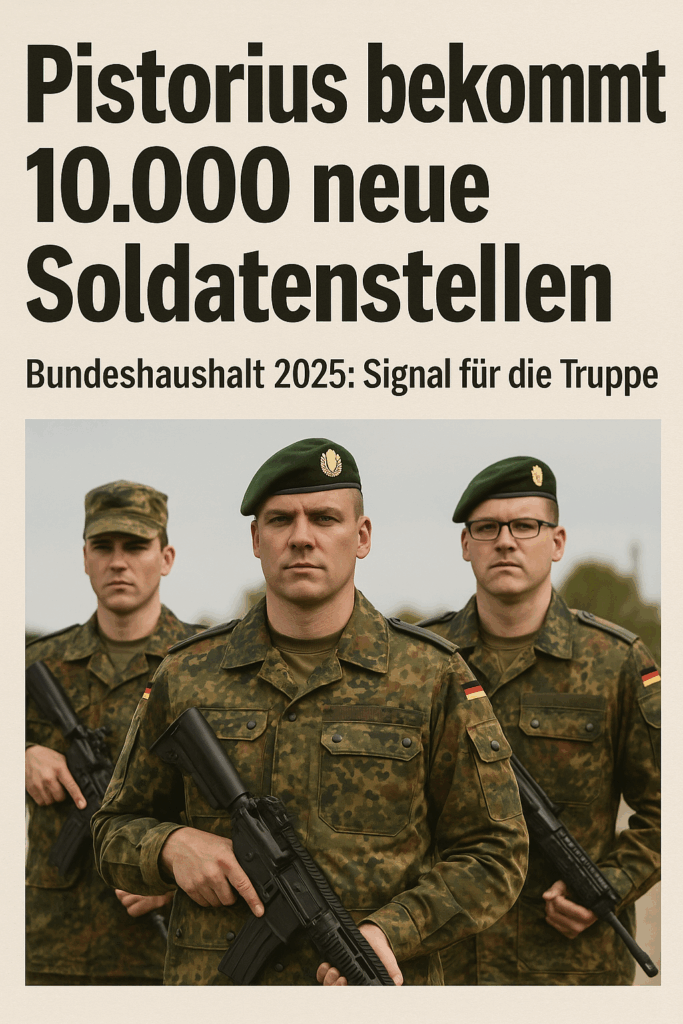 Bundeshaushalt 2025: Pistorius bekommt 10.000 neue Soldatenstellen – Signal für die Truppe