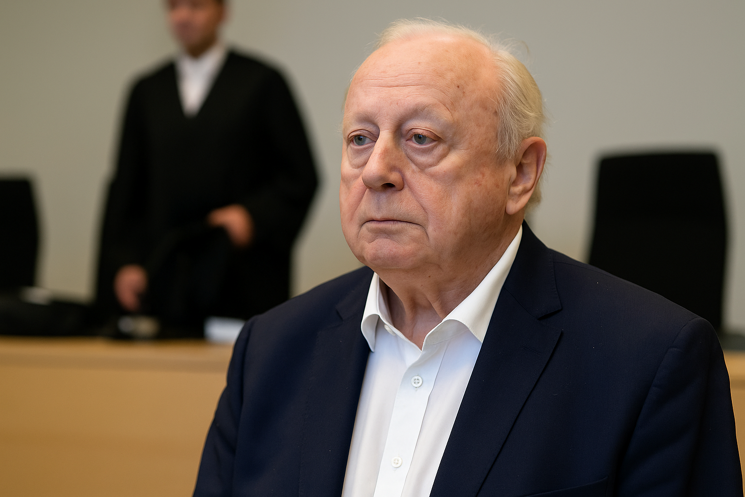 Der deutsche Star-Koch Alfons Schuhbeck im Gerichtssaal während des Insolvenzprozesses