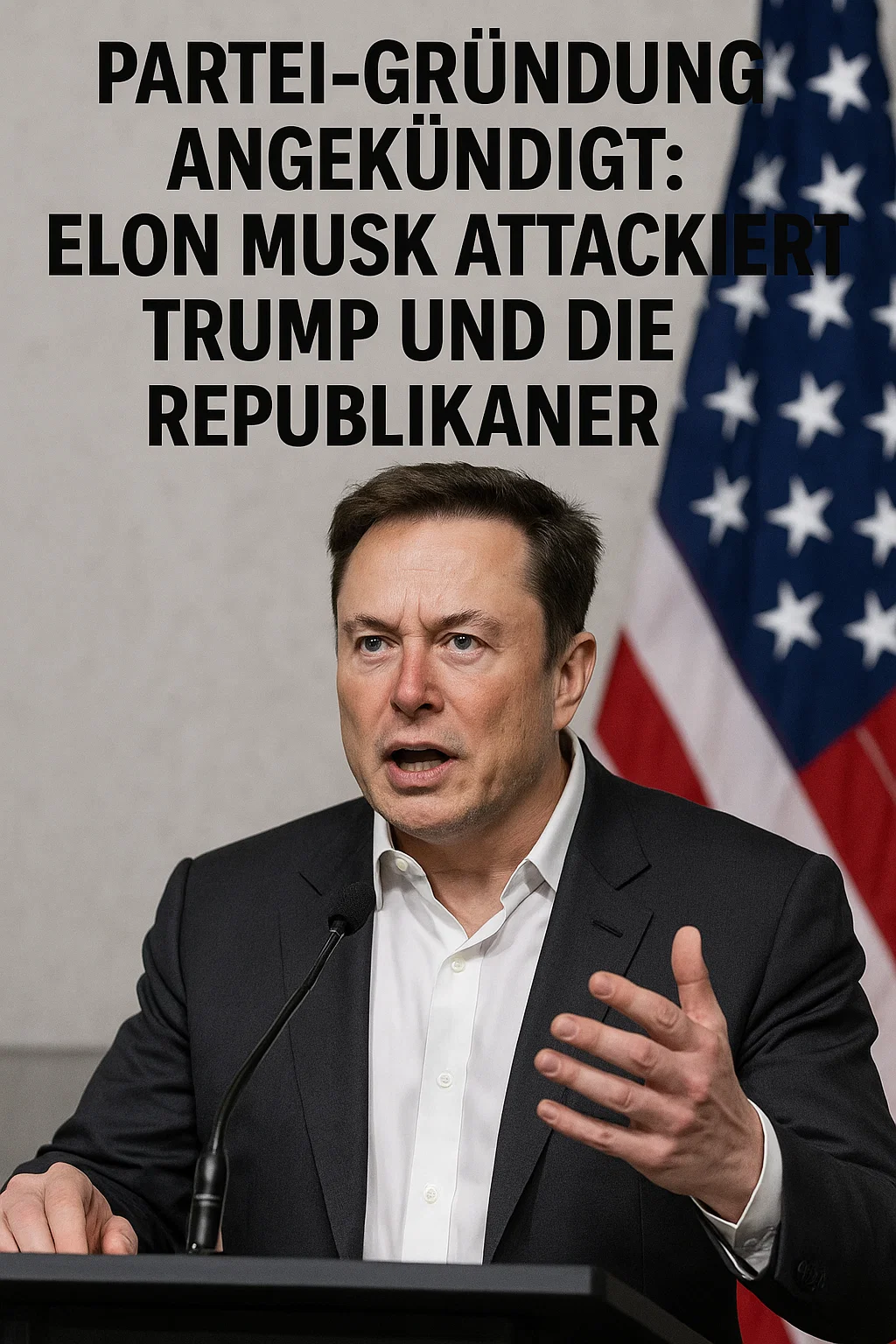 Elon Musk spricht auf einer Pressekonferenz über die Gründung der America Party