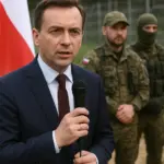 Mitglieder einer Bürgerwehr patrouillieren nahe der deutsch-polnischen Grenze