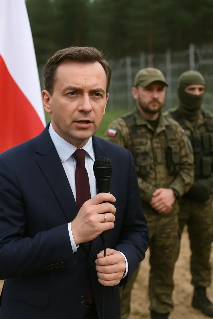 Mitglieder einer Bürgerwehr patrouillieren nahe der deutsch-polnischen Grenze