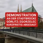 Polizisten an der Stadtbrücke Görlitz/Zgorzelec nach abgesagter Demo