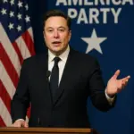 Elon Musk bei Ankündigung der „America Party“ in den USA