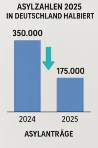 Asylzahlen 2025 in Deutschland halbiert