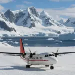 Influencer-Pilot Ethan Guo vor seiner Cessna 182 Q in der Antarktis