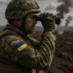 Russische Offensive auf Pokrowsk – ukrainischer Soldat in zerstörter Stellung