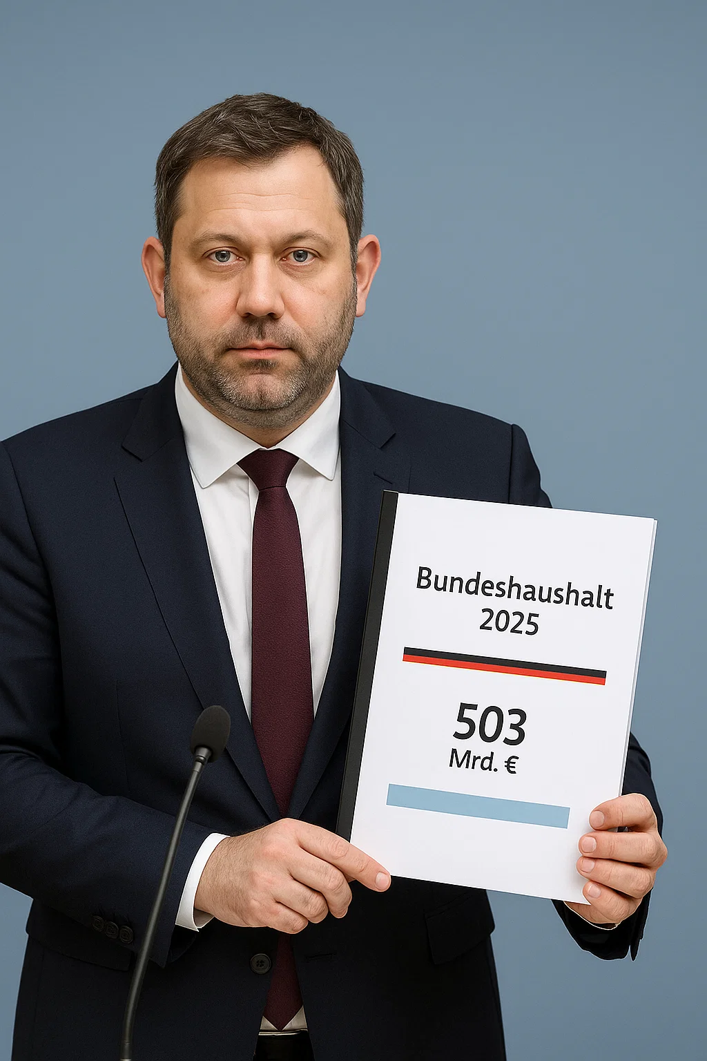 Klingbeil im Bundestag bei Haushaltsrede 2025