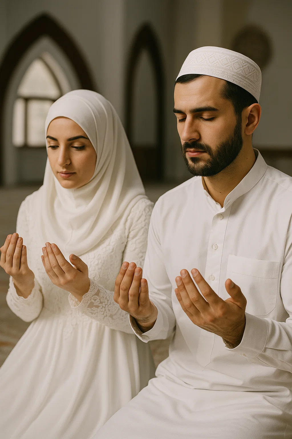 Symbolfoto: Muslimisches Ehepaar bei einer religiösen Zeremonie