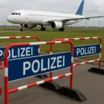 Rettungskräfte nach tödlichem Vorfall am Flughafen Bergamo vor einem Airbus