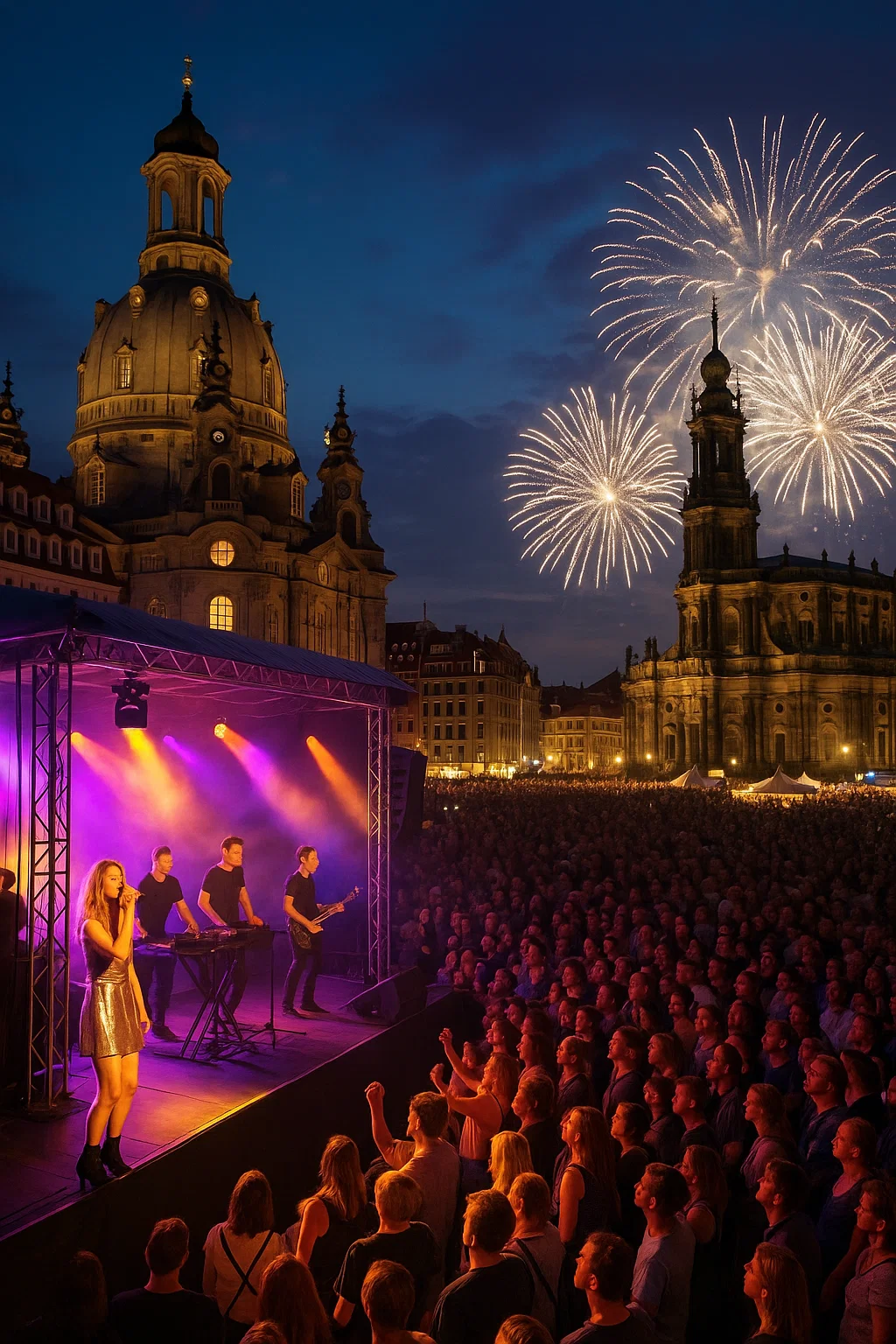 Sängerin Sophia auf der Bühne des Dresdner Stadtfests – Canaletto 2025“