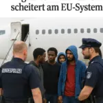 Migranten an einer EU-Grenze bei der Rückführung nach dem Dublin-Verfahren