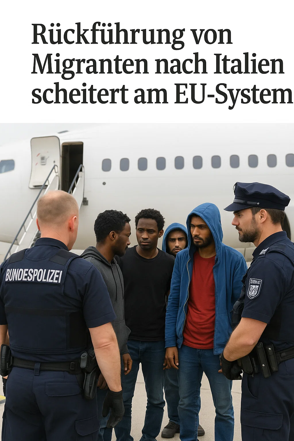 Migranten an einer EU-Grenze bei der Rückführung nach dem Dublin-Verfahren