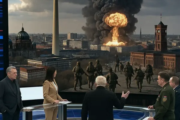 Russisches Staatsfernsehen mit Wladimir Solowjow spricht über Atomschlag gegen Berlin