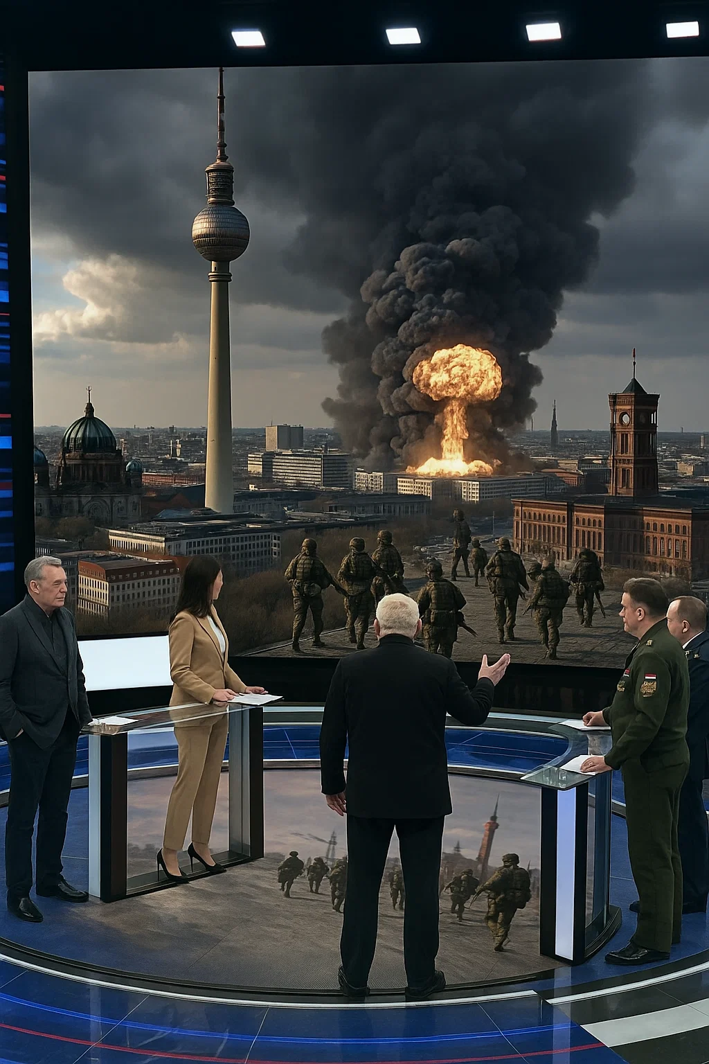 Russisches Staatsfernsehen mit Wladimir Solowjow spricht über Atomschlag gegen Berlin