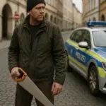Polizeifahrzeug in Zittau – Symbolbild zum Vorfall mit Mann und Säge
