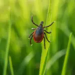 Symbolbild: Zecke auf Haut – steigende Borreliose-Fälle in Sachsen 2025