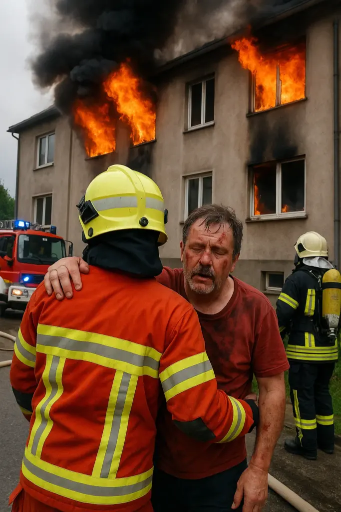 🔥 Wohnungsbrand in Löbau: Mann (66) verletzt – Nachbarn retten ihn aus Flammen