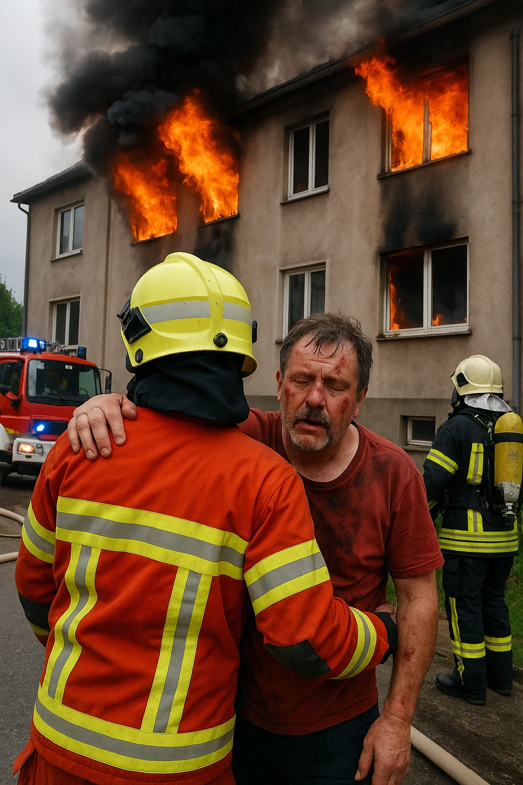 Feuerwehr-Einsatz in Löbau – Symbolbild zu einem Wohnungsbrand mit verletzter Person