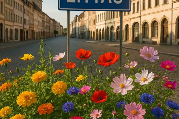☀️ Zittauer Sommermarkt feiert Premiere auf dem historischen Marktplatz Bunte Marktstände auf dem historischen Marktplatz von Zittau beim Sommermarkt 2025