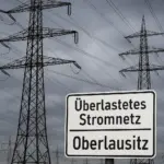 Transformatorstation in der Lausitz bei Sonnenuntergang – Stromnetz am Limit