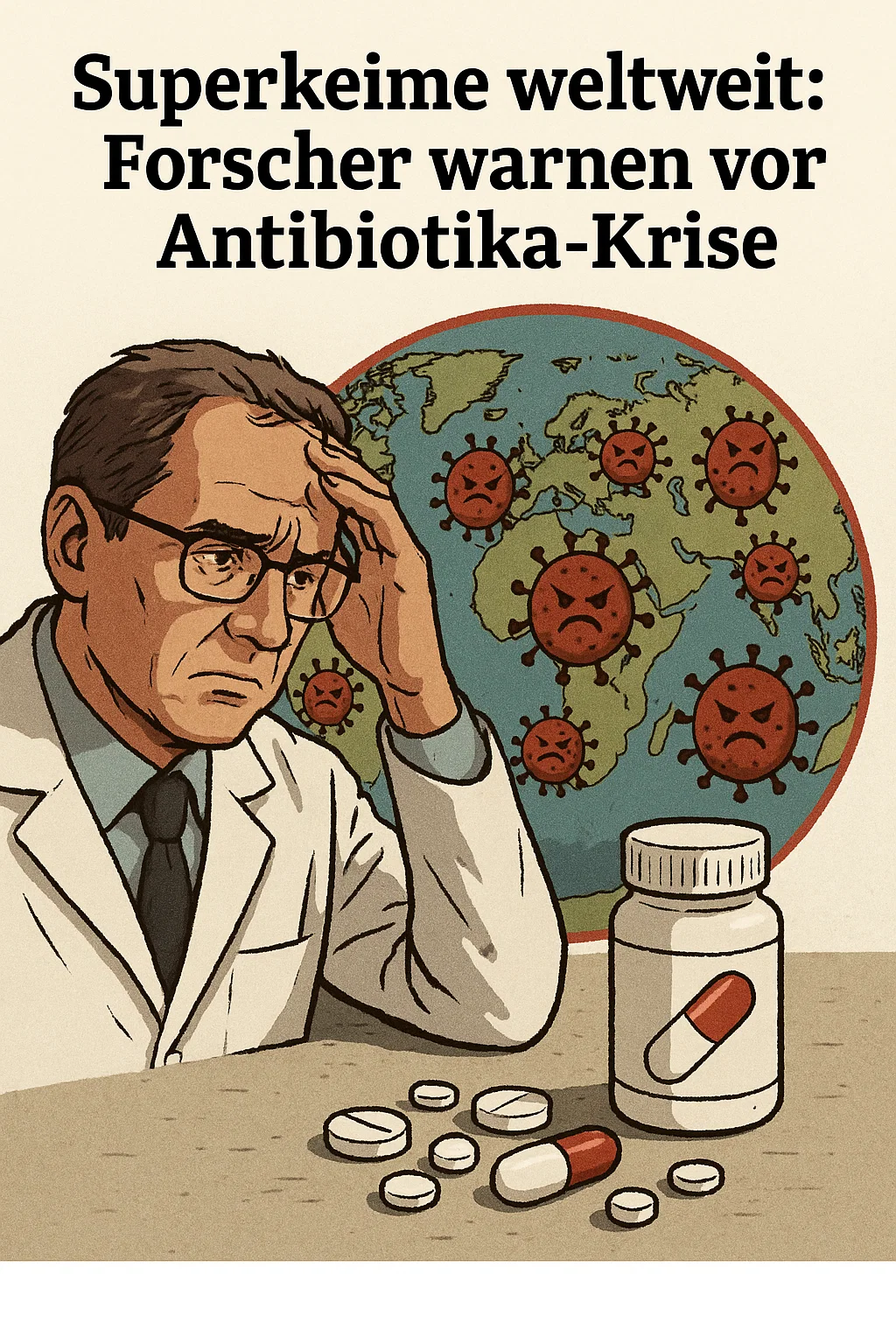 Darstellung von antibiotikaresistenten Bakterien unter Mikroskop