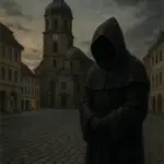Gotische Klosterkirche in Zittau bei Nacht mit nebliger Atmosphäre
