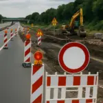 Leere Autobahnbaustelle in Deutschland 2025 nach Ausschreibungsstopp der Autobahn GmbH