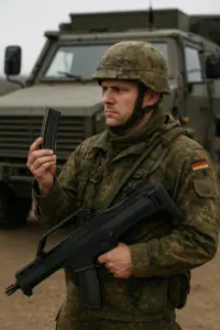 Symbolbild: Bundeswehrsoldat bei Übung ohne Ausrüstung – Beschaffungsmängel 2025