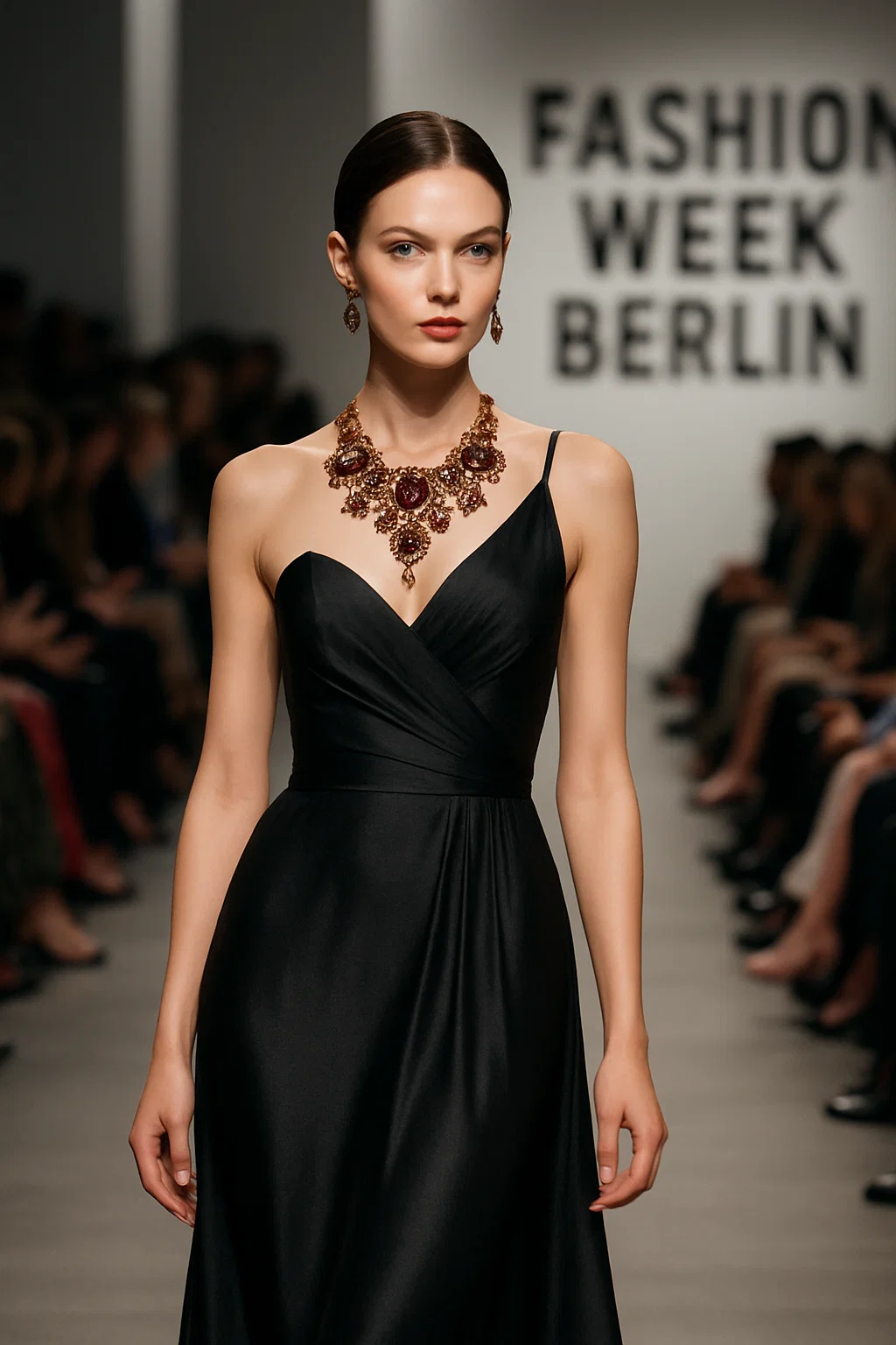 Symbolbild: Modenschau mit polnischem Abendkleid und Schmuck