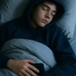 Symbolbild: Schlafender Teenager mit Hoodie auf Sofa – Studie zeigt Biorhythmus