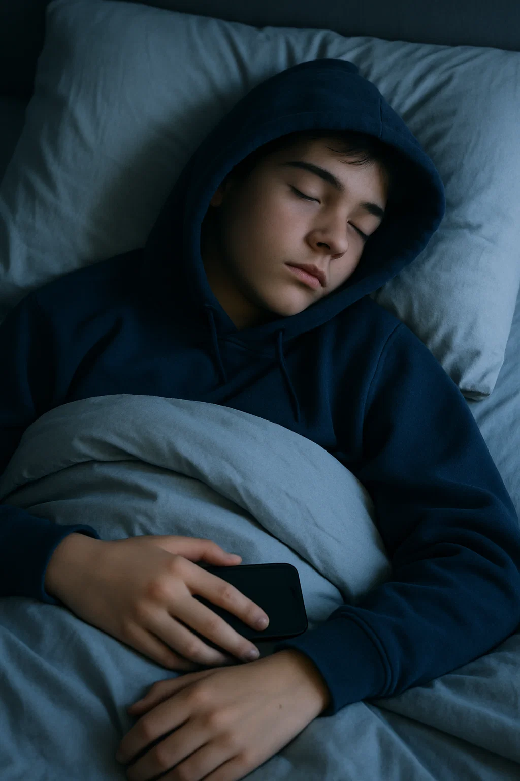 Symbolbild: Schlafender Teenager mit Hoodie auf Sofa – Studie zeigt Biorhythmus