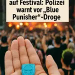 Symbolbild: Blaue, diamantförmige Pille mit Totenkopf – „Blue Punisher“-Warnung