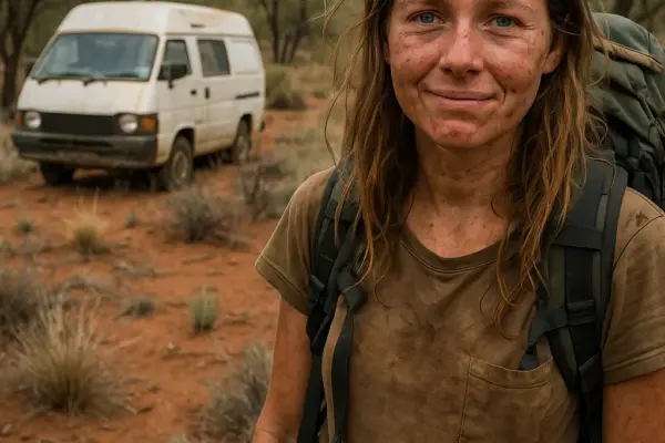 🌏 Wildnis-Wunder in Australien: Vermisste Deutsche nach 12 Tagen lebend gefunden ymbolbild: Gerettete Frau in Australien steigt erschöpft aus Polizeifahrzeug