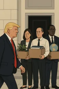 Symbolbild: Gebäude des US-Außenministeriums mit US-Flagge